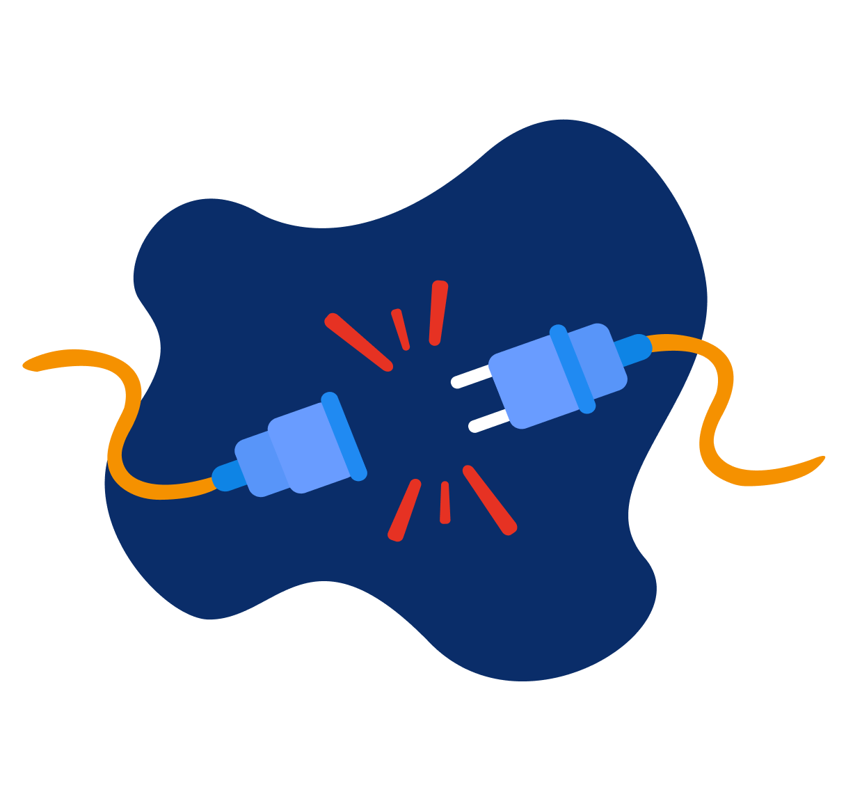404 Error Illustration - Disconnected electrical plugs